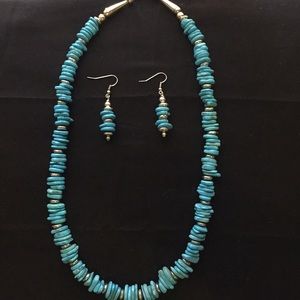 Turquoise native jewelry set